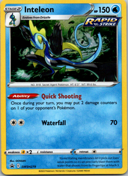 Pokemon Inteleon SWSH Black Star Promo Holo Rare #SWSH279 NM-Mint - Image 1