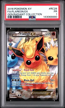 PSA 1 Flareon EX Full Art RC28 Generations Radiant Collection 2016 XY Pokemon PR - Image 1