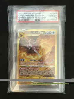 2023 Pokemon SWSH Crown Zenith Secret #GG67 FA Origin Forme Palkia Vstar PSA 10 - Image 1