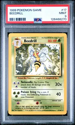 1999 POKEMON GAME #17 BEEDRILL PSA 9 - Image 1