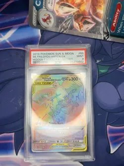 Pokemon TCG 2019 Sun and Moon 3 Birds Rainbow Alt Art PSA 9 - Image 1