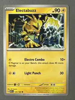 Pokemon TCG * Scarlet & Violet 151 Card * 125/165 Electabuzz Common * FRESH PK - Image 1