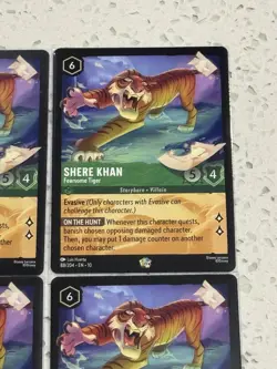 Disney Lorcana Shere Khan Fearsome Tiger x4 88/204 Whispers in the Well Non-Foil - Image 3