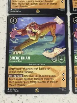 Disney Lorcana Shere Khan Fearsome Tiger x4 88/204 Whispers in the Well Non-Foil - Image 5