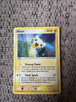 2006 Pokemon EX Trainer Kit 2 6/12 Minun Holo LP Rare Card Collection vintage - Image 1