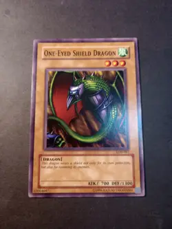 Yu-Gi-Oh! TCG One-Eyed Shield Dragon Common Card LOB-087 LP-MP - Image 1