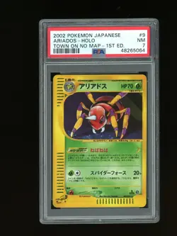 Pokemon PSA 7 NEAR MINT 2002 Ariados Japanese Aquapolis Town No Map Holo Card #9 - Image 1
