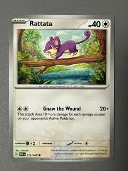 Pokemon TCG * Scarlet & Violet 151 Card * 019/165 Rattata Common * FRESH PK - Image 1