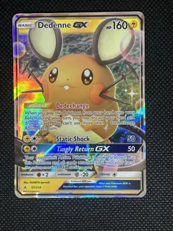 Pokemon Dedenne GX Ultra Rare Full Art Holo 57/214 Sm-Unbroken Bonds 160 HP Card - Image 1