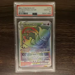Mewtwo VSTAR Secret Rare Full Art Holo 2022 Pokemon GO PSA 10 Card #079/078 - Image 1