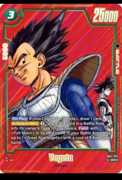 Dragon Ball Super Card Game Manga Booster Vegeta SB01-025 English SR Alt Art NM - Image 1