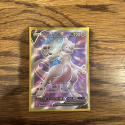 Pokemon TCG Mewtwo v Holo Ultra Rare (with card sleeve) - Image 1