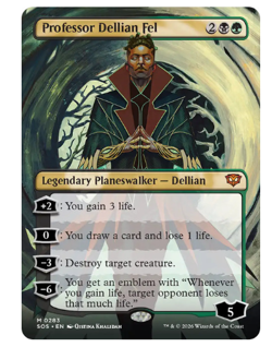 Professor Dellian Fel - Borderless Secrets of Strixhaven MTG - Image 1