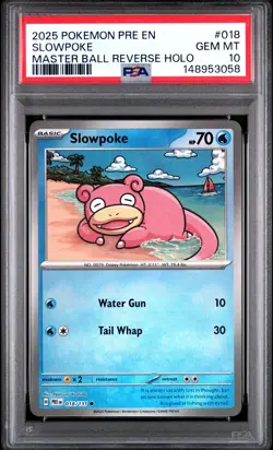 2025 POKEMON PRE EN-PRISMATIC EVOLUTIONS #018 SLOWPOKE PSA 10 - Image 1
