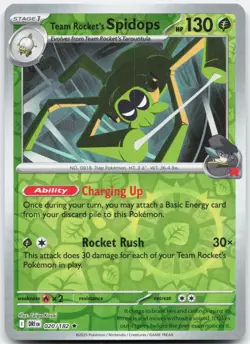 Team Rocket's Spidops 020/182 Reverse Holo Rare Destined Rivals Pokemon NM/M - Image 1
