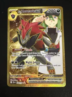 N's Zoroark EX 189/159 Pokemon Journey Together Hyper Rare Gold Full Art Holo NM - Image 1