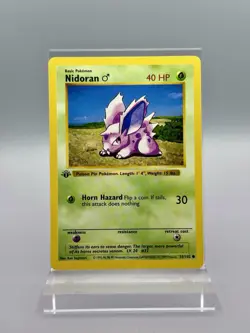 Nidoran M 1st Edition 55/102 Shadowless - Pokemon TCG Card Common - Image 1