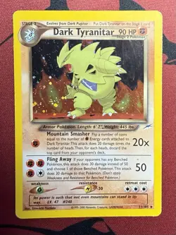Pokemon TCG Dark Tyranitar Neo Destiny Holo Rare 11/105 HP - Image 1