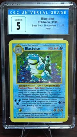 Blastoise Base Set Shadowless 002/102 Holo 1999 - Image 1
