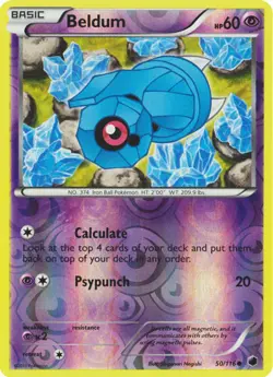 Pokemon - Beldum - 50/116 - Common - Reverse Holo - Plasma Freeze - NM - Image 1