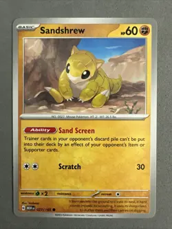 Pokemon TCG * Scarlet & Violet 151 Card * 027/165 Sandshrew Common * FRESH PK - Image 1