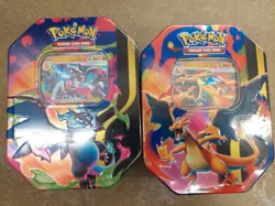 2 Pokemon TCG Mega Charizard X + Y ex Tin Bundle Sealed New - Image 1