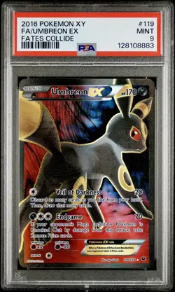 Pokemon Umbreon EX XY Fates Collide Full Art #119 PSA 9 Mint REGRADEU Won’t Last - Image 1
