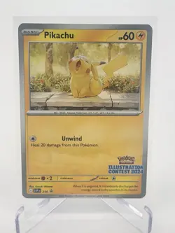 Pikachu SVP EN 214 Illustration Contest 2024 Black Star Promo NM Pokemon TCG - Image 1