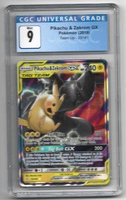 [CGC 9] Pikachu & Zekrom GX 33/181 Team Up Tag Team Holo Rare POKEMON - Image 1