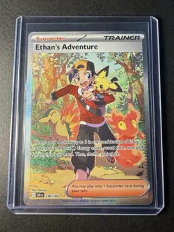 Pokemon TCG Ethan's Adventure Sv10 Destined Rivals SIR Holo Trainer 236/182 - Image 1