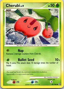 Cherubi 56/100 Common Stormfront Pokemon Moderately Played - Image 1