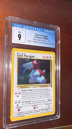 2000 Cool Porygon Holo Swirl!! CGC 9 Blue Label Pokemon Black Star Promo #15 - Image 1