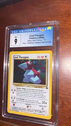 2000 Cool Porygon Holo Swirl!! CGC 9 Blue Label Pokemon Black Star Promo #15 - Image 2