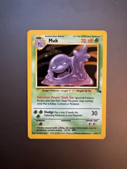 Pokemon TCG Muk 13/62 Fossil Holo Rare Stage 1 70 HP Unlimited 1999 - Image 1