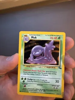 Pokemon TCG Muk 13/62 Fossil Holo Rare Stage 1 70 HP Unlimited 1999 - Image 2