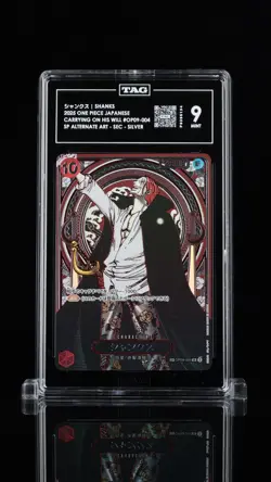 Silver SHANKS One Piece 2025 OP13 3rd Anniversary Japanese SP OP09-004 SR TAG 9 - Image 1
