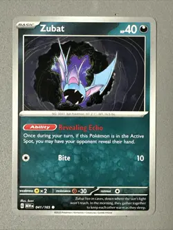 Pokemon TCG * Scarlet & Violet 151 Card * 041/165 Zubat Common * FRESH PK - Image 1