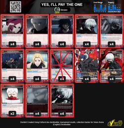 UNION ARENA Tokyo Ghoul ENGLISH Red Kaneki/Kirishima Deck 46 Cards - See desc - Image 2