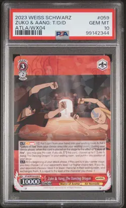 PSA 10 - 2023 WEISS AVATAR THE LAST AIRBENDER 059 ZUKO & AANG: T/D/D | POP 5 - Image 1