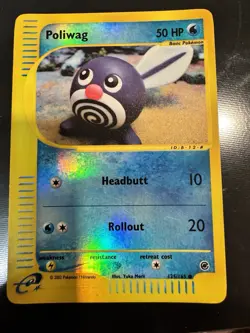 Pokemon Card Expedition Base Set Poliwag 125/165 Common - Image 1