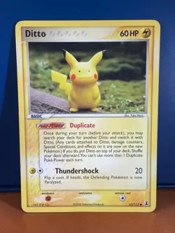 2005 Pokemon Card - Ditto (Pikachu) 63/113 - Vintage Rare Ex Delta Species - Image 1