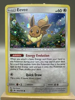 Pokemon Eevee TCG Sun & Moon Reverse Holo Promo Card 101a/149 - Image 1