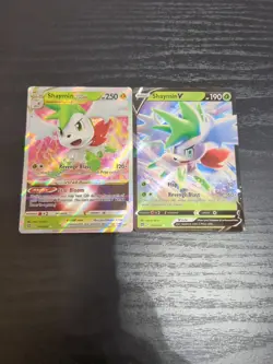 SHAYMIN V # 013 & SHAYMIN VStar # 014 BRILLANT STARS POKEMON Card NM - Image 1