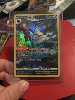 Vaporeon Holo Rare Pokemon Card NM/MINT Sword & Shield Reverse Holo Eeveelution - Image 3