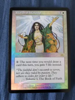 Rare MTG Words of Worship - LP - Onslaught - Magic the Gathering - Image 1