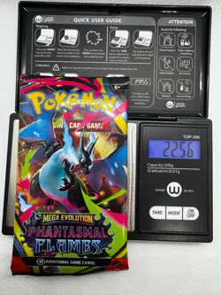 VERY HEAVY 22.56g Pokemon TCG Phantasmal Flames Booster Pack Factory Sealed - Image 1