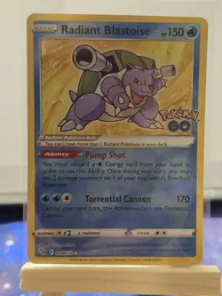 Pokemon TCG Radiant Blastoise Holo Card 018/078 Pokemon Go - Image 1