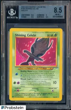 2002 Pokemon Neo Destiny Unlimited #106 Shining Celebi Holo R BGS 8.5 NM-MT+ - Image 1