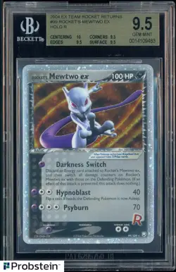 2004 Pokemon EX Team Rocket Returns Holo #99 Rocket's Mewtwo EX BGS 9.5 GEM MINT - Image 1