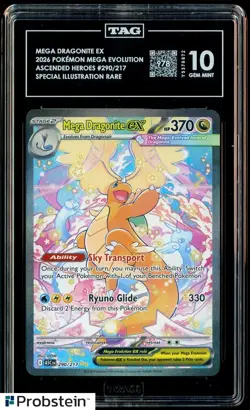 2026 Pokemon Ascended Heroes Mega Dragonite #290 TAG Score 978 GEM MT 10 RANK 5 - Image 1